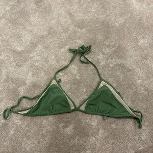 Aerie Triangle Bikini Top Olive Green Size M